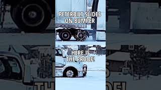 Peterbilt SLIDES into a Truck Stop on FRONT BUMPER!