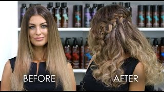 Boho Inspired Waterfall Braid Hair Tutorial with Silk Oil of Morocco