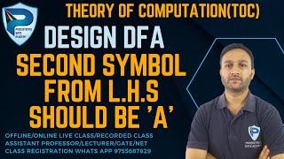 Design DFA with Such That Second Symbol from L.H.S Should be 'a' | TOC | DFA Example | GATE/NET