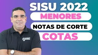 PREPARAÇÃO PARA O SISU 2022, MENORES NOTAS DE CORTE PARA COTAS !! OS CURSOS COM NOTAS ABAIXO DE 500