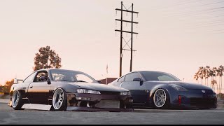 “Sidewalk Scrapers" by @samalamajo stanced 240sx and 350z