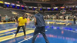 Pascal Siakam, Bam Adebayo, and Kel'el Ware warm up before Indiana Pacers vs Miami Heat 11.15.2024