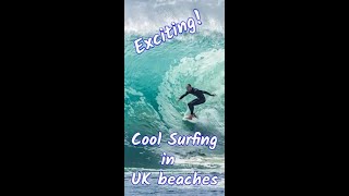 Surfing in south UK beaches 2022 (UK Travel Guide) #shorts