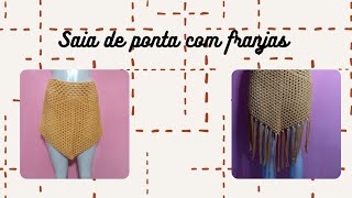 Saia de ponta em crochê com franjas (saída de praia) Parte 02