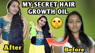 🤫 My secret homemade hairgrowth hairoil ||fast hair growth ||long black shiny hair😍