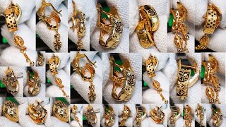 gold earrings bali designs for daily use || latest gold hoop earrings designs