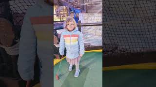 Awesome pirate crazy Golf! How many times can she miss?? 😂 #funny #family #shorts