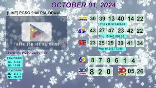 [LIVE] PCSO 9:00 PM DRAW - OCTOBER 01, 2024 LOTTO RESULTS