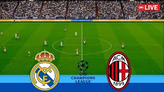 🔴LIVE : REAL MADRID vs AC MILAN | UEFA Champions League 24/25 | UCL Full Match | PES Simulation