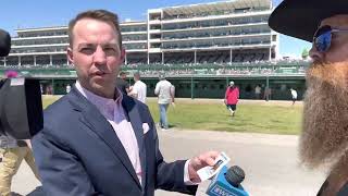 Kentucky Oaks 2023: Happy George Gets Interviewed by WKYT in the Infield