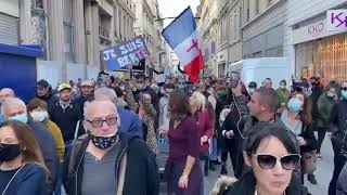 Anti Coronavirus Lockdown March gets underway in Marseille, France