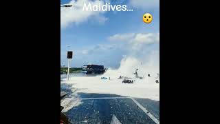 Maldives! The wave got down the motorcyclists. #nature #sea