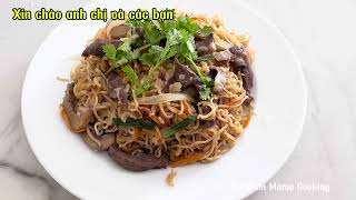 VietNam Mama Cooking / mỳ xào tim cật món ăn dễ thực hiện , hãy làm vào mỗi buổi sáng các bạn nhé