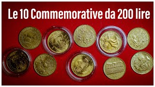 200 lire commemorative, Tutte 10 le monete rare della Repubblica Italiana