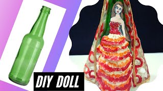 Bottle Art || Diy Doll || Air dry clay art || Best out waste || Diy || Home decor