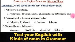 Test your English with Kinds of Nouns Most Important for all Teachers and Students Can you score 20?