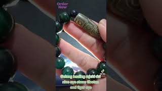 dzi bead nine eye stone for healing fortune and lucky with green tiger eye