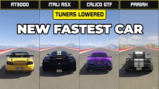 (TUNERS LOWERED) - Calico GTF Vs Itali RSX Vs Pariah Vs RT3000 - Speed Test Drag Race - GTA 5 Online