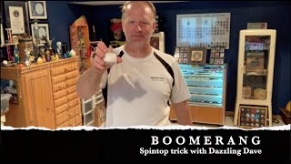 Boomerang spintop trick with Dazzling Dave and determining the correct length string.