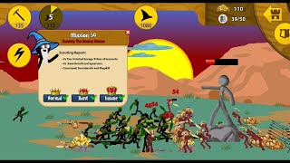 Stick War: Legacy Mission 59 Swordwraths vs united savage tribes of Inamorta Hard-Insane difficulty