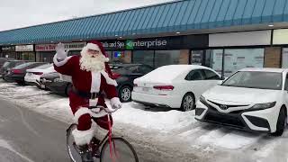 Santa bikes to Bells Corners