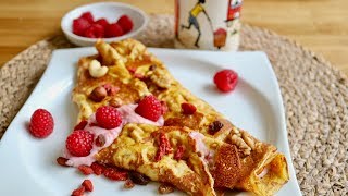 Gesunde Pfannkuchen | Palatschinken | mit Himbeercreme