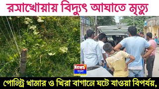 রসাখোয়ায় পোল্ট্রি খামার ও খিরা বাগানে বিদ্যুতের সংযোগে বিপর্যয়, এক জনের মৃত্যু, গুরুতর আহত এক