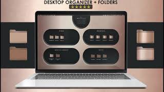 Desktop Organizer Walpaper with Calendar 2021 + folder Icon Promo video