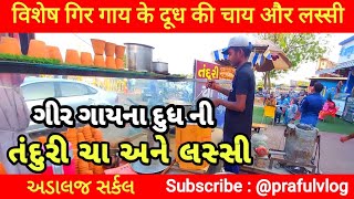 ||गिर गाय के दूध की चाय और लस्सी||Adalaj Circle||@prafulvlog