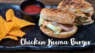 Chicken Chilli Cheese Burger Recipe | Grilled Chicken Burger | Saute Time