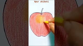 How to draw an Apple very easily using a circle | Easy Apple drawing |#shorts