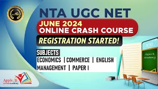 Online Crash Course | NTA UGC NET June 2024 | Economics | Commerce | English | Management | Paper 1