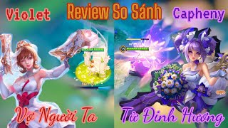 Review so sánh hai "CÔ DÂU" xinh đẹp CAPHENY và VIOLET /Rum ○● Review trang phục LIÊN QUÂN