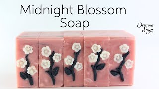 Midnight Blossom soap – soap making tutorial - subtitles