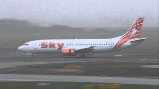 Sky Airlines Boeing 737-4Q8 TC-SKE landing on RWY 09 at City Airport Bremen 01.11.2011