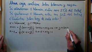 Problema de sistemas lineales y porcentajes