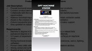 #opt#machine#vision#product#sales#engineer#1m#latest#job#jobsearch#jobvacancy#jobseekers#ems#light⚡🔥