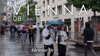 Walking in the rain at sunset in Vienna Austria 4K wien . Aug 2023 فيينا اغسطس