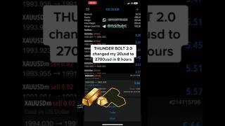 THUNDER BOLT 2.0 EA MT4 From $20 to $2700 in 8 hours الاكسبرت الأكثر ربحا في الفوركس