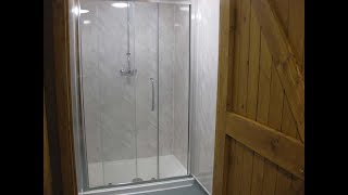 A new shower block at Sharpham's woodland campsite  - July 2017