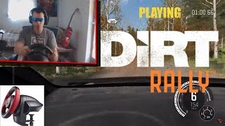 Playing Dirt Rally with Microsoft's Sidewinder Force Feedback Wheel