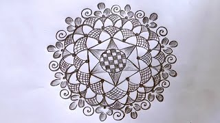 7*4 dots traditional entrance rangoli design || easy rangolis for beginners@lavyacreativerangoli