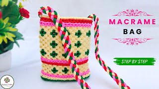 DIY Macrame Sling Bag Tutorial (Phone Bag) | Bolsa de Macrame | 마크라메 가방