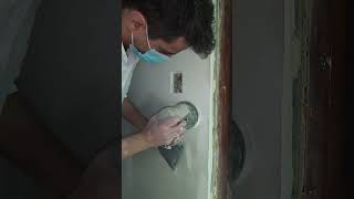 Acabamento TOMADA DRYWALL | Lixa Elétrica #shorts #short #viral #trending #lifehacks #drywall #diy