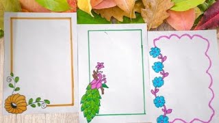 3 beautiful design borders for project | Project work border designs | Design borders on paper ||