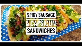 Halal Beef Sausage Sandwich | Spicy Sausage & Capsicum Sandwiches | Italian Sausage Sandwich | Anees