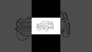 How to draw a FORD BRONCO / drawing Ford Bronco 2024 off-road suv #shorts #viralvideo