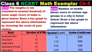 Class 6 Math Ch-5 Q 43 | Q 44 Math NCERT Exemplar Solution|MATH|NCERT|Data Handling|CBSE|MATH|Ch 5