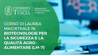 🔬 PRESENTAZIONE CORSO DI LAUREA MAGISTRALE BIOSIQUAL (LM-7)