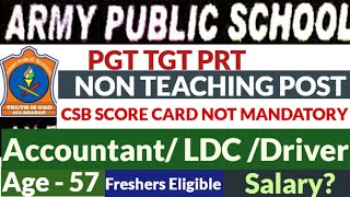 ARMY PUBLIC SCHOOL RECRUITMENT|| APS PRAYAGRAJ VACANCY #apsschool #armypublicschool #teachers #prt